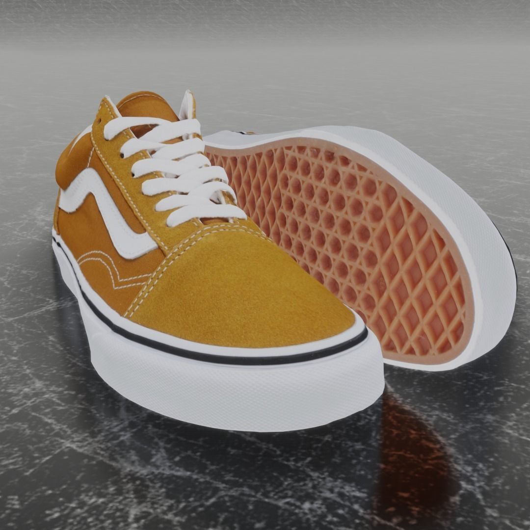 VANS 3D SHOES - CAMEL Low-poly 3D model_5