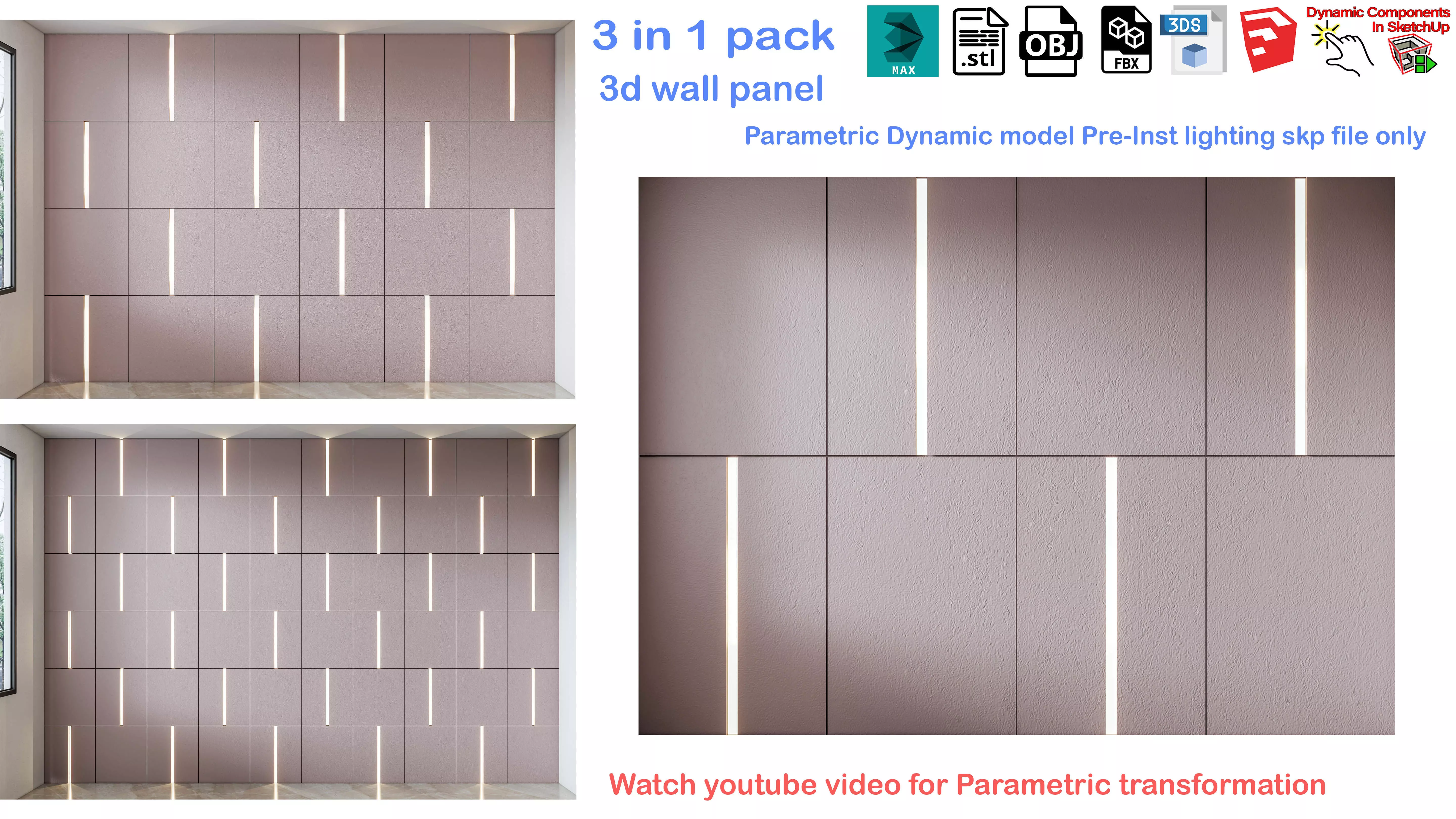 Decorative Wall Panel 3D wall panel 3d panel Free 3D model_0