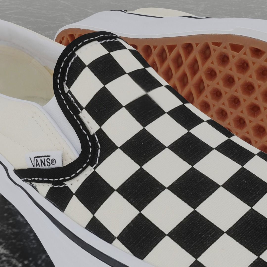 VANS 3D SHOES - CHECKERS Low-poly 3D model_3