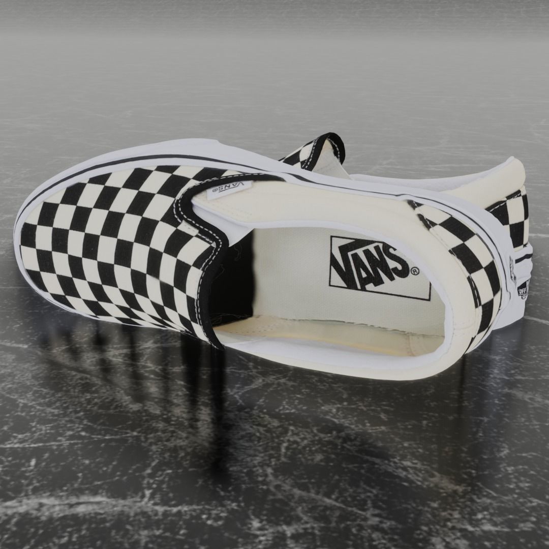 VANS 3D SHOES - CHECKERS Low-poly 3D model_9
