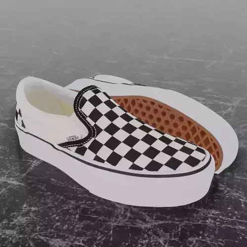 VANS 3D SHOES - CHECKERS Low-poly 3D model
