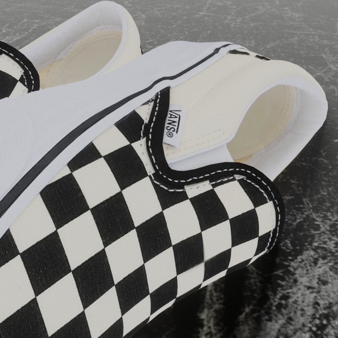 VANS 3D SHOES - CHECKERS Low-poly 3D model_2