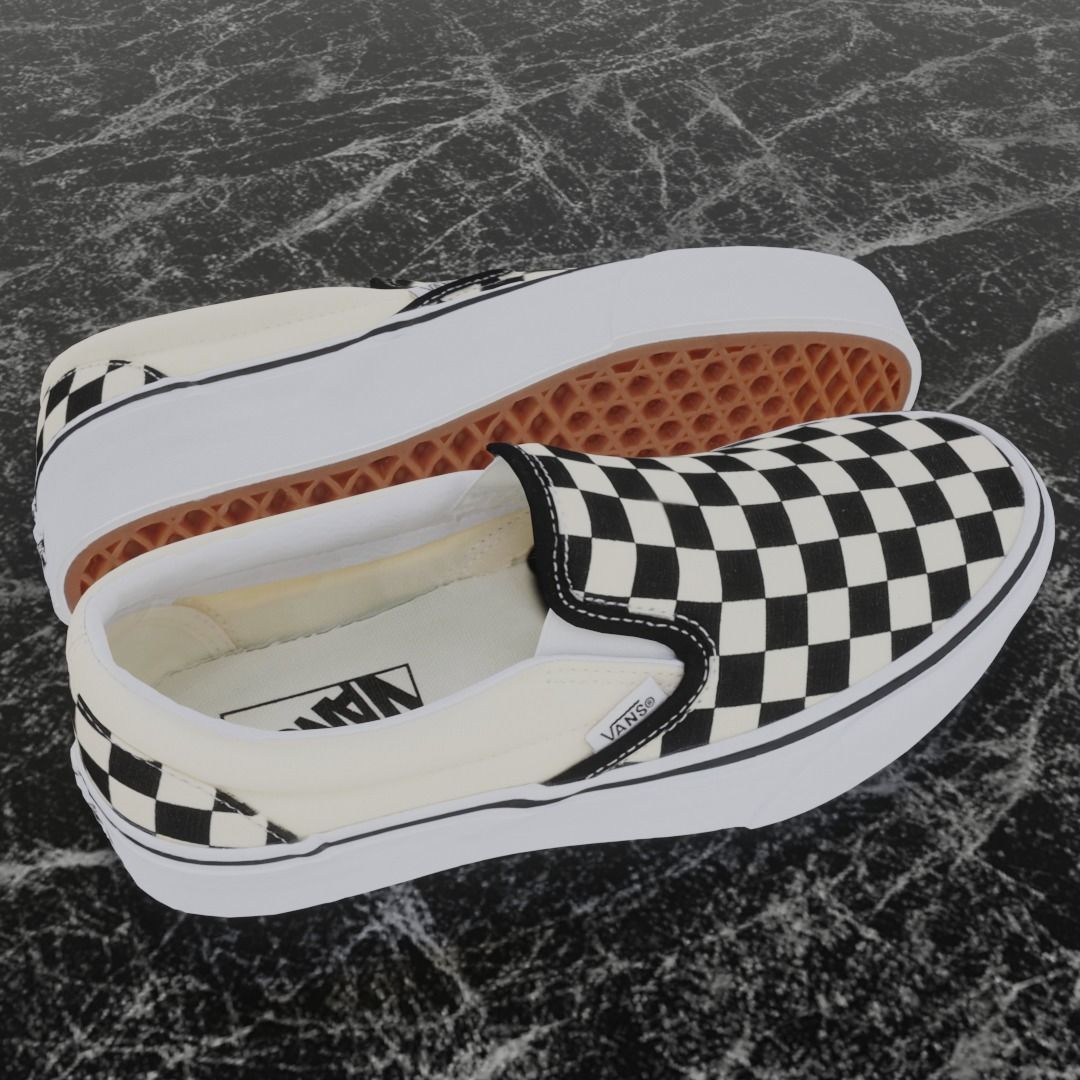 VANS 3D SHOES - CHECKERS Low-poly 3D model_6
