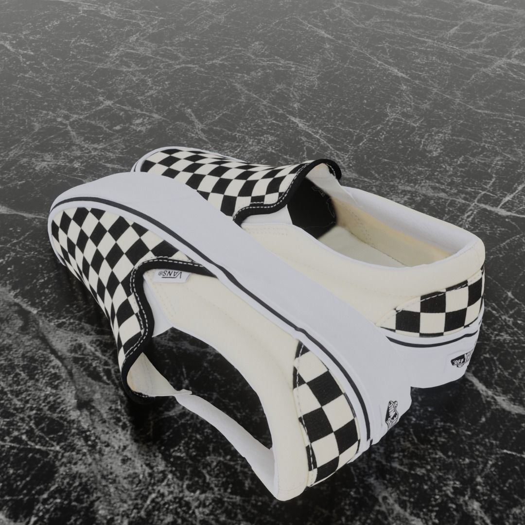 VANS 3D SHOES - CHECKERS Low-poly 3D model_7