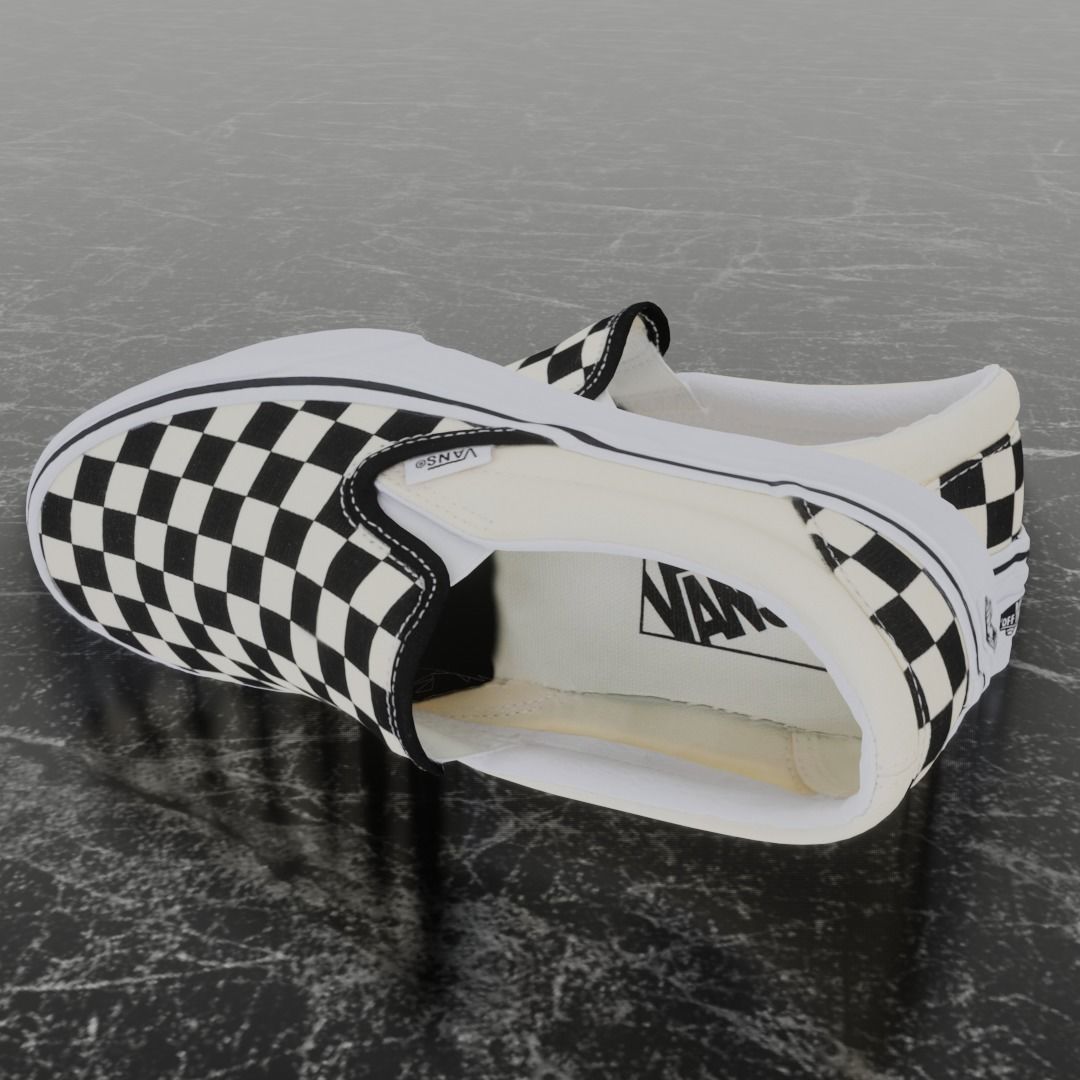 VANS 3D SHOES - CHECKERS Low-poly 3D model_8