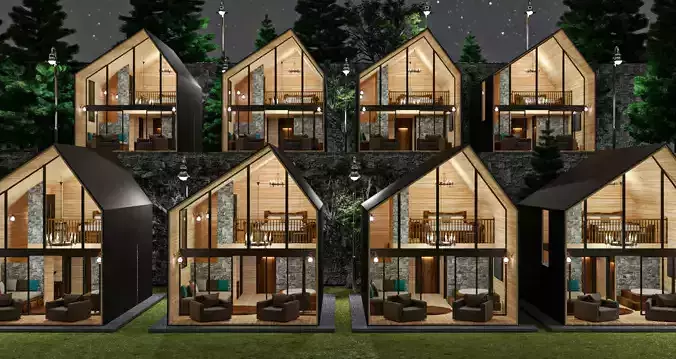 Hotel Design Low-poly 3D model