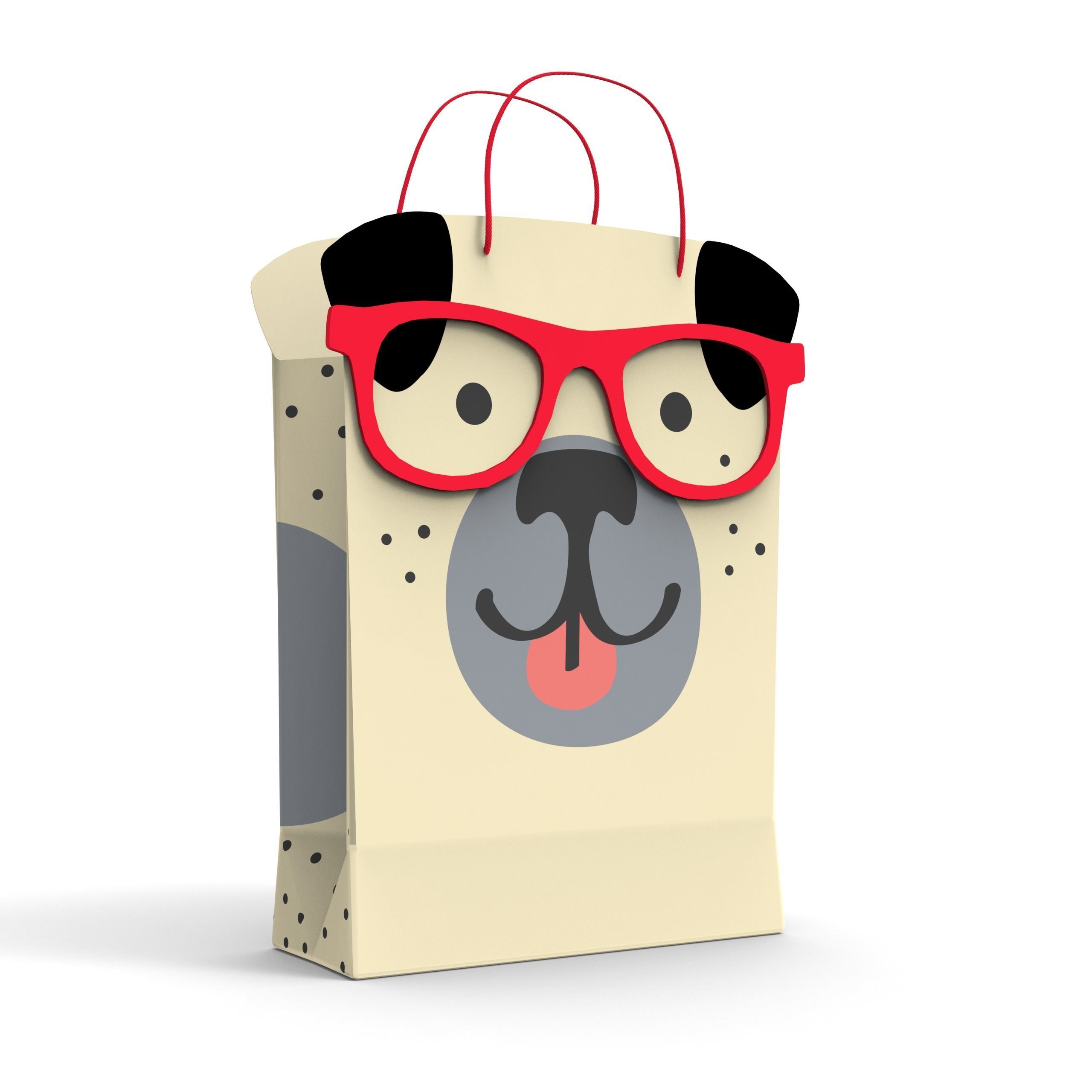 3D Gift Bag Model Set of 11  Low-poly 3D model_7