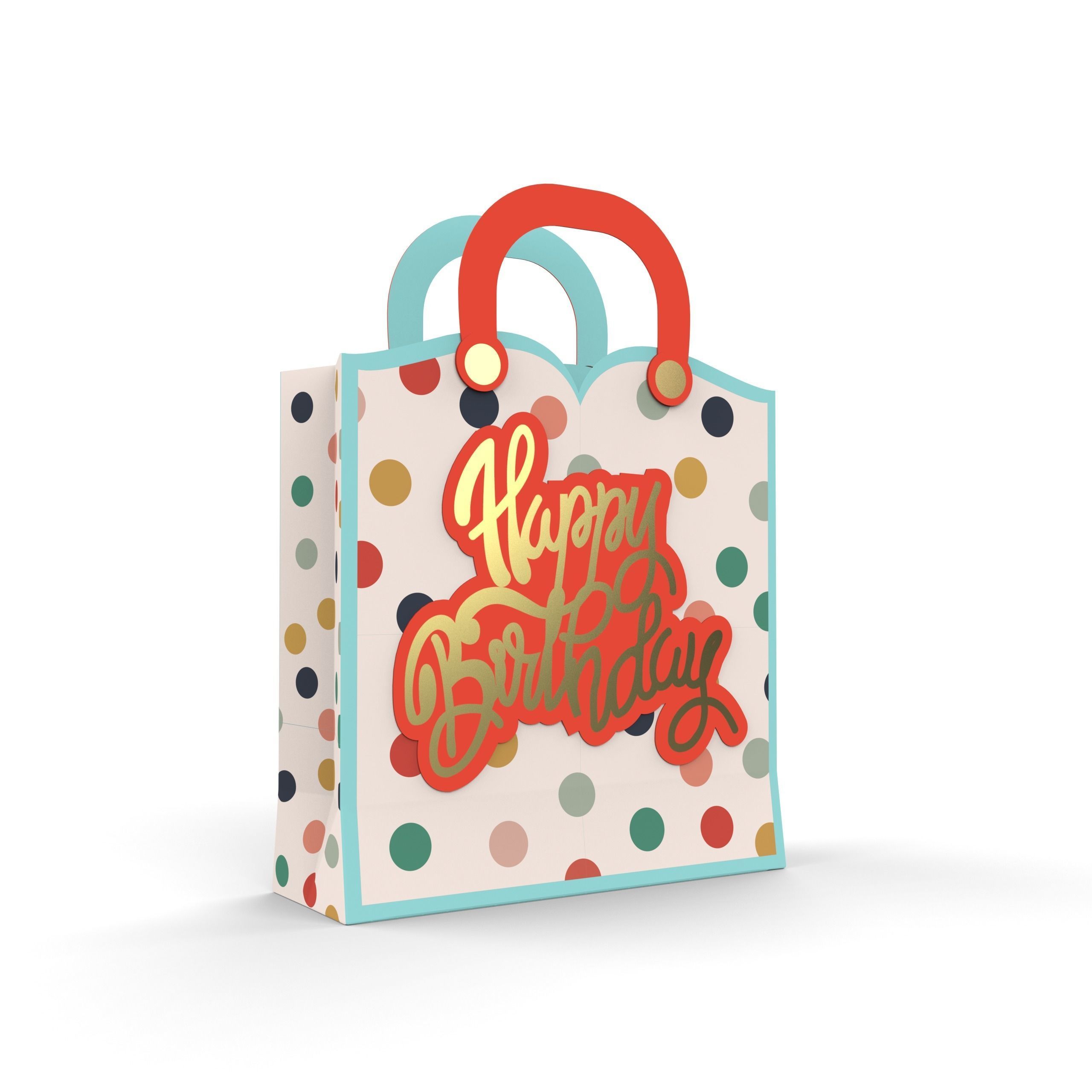 3D Gift Bag Model Set of 11  Low-poly 3D model_2