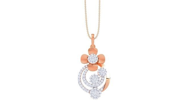 Flower High Jewelry Pendant Necklace 3dm stl 3mf obj glb gltf 3D print model