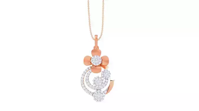 Flower High Jewelry Pendant Necklace 3dm stl 3mf obj glb gltf 3D print model