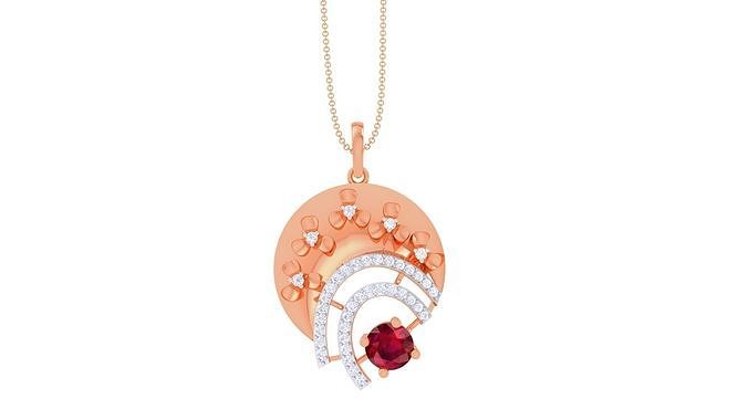 Flower High Jewelry Pendant Necklace 3dm stl 3mf obj glb  3D print model