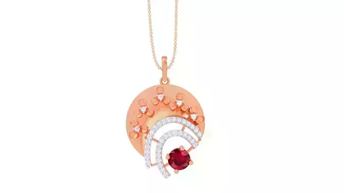 Flower High Jewelry Pendant Necklace 3dm stl 3mf obj glb  3D print model