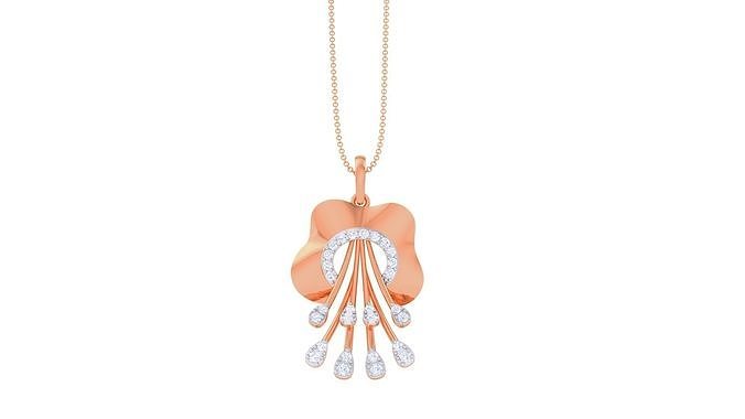 Flower High Jewelry Pendant Necklace 3dm stl 3mf obj glb gltf 3D print model