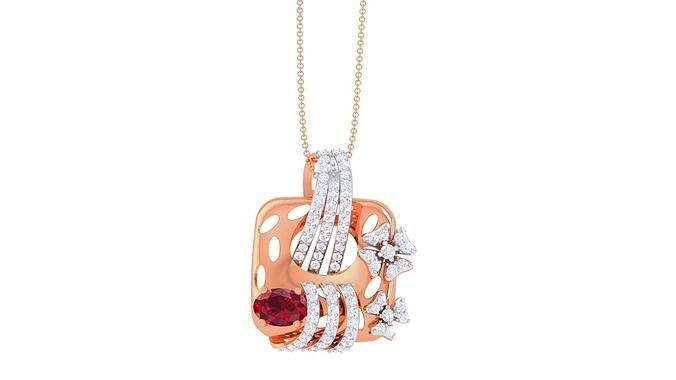 Flower High Jewelry Pendant Necklace 3dm stl 3mf obj glb gltf  3D print model