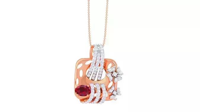 Flower High Jewelry Pendant Necklace 3dm stl 3mf obj glb gltf  3D print model