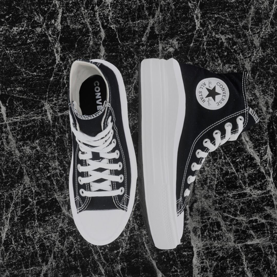 CONVERSE 3D SHOES - WHITE-BLACK Low-poly 3D model_8