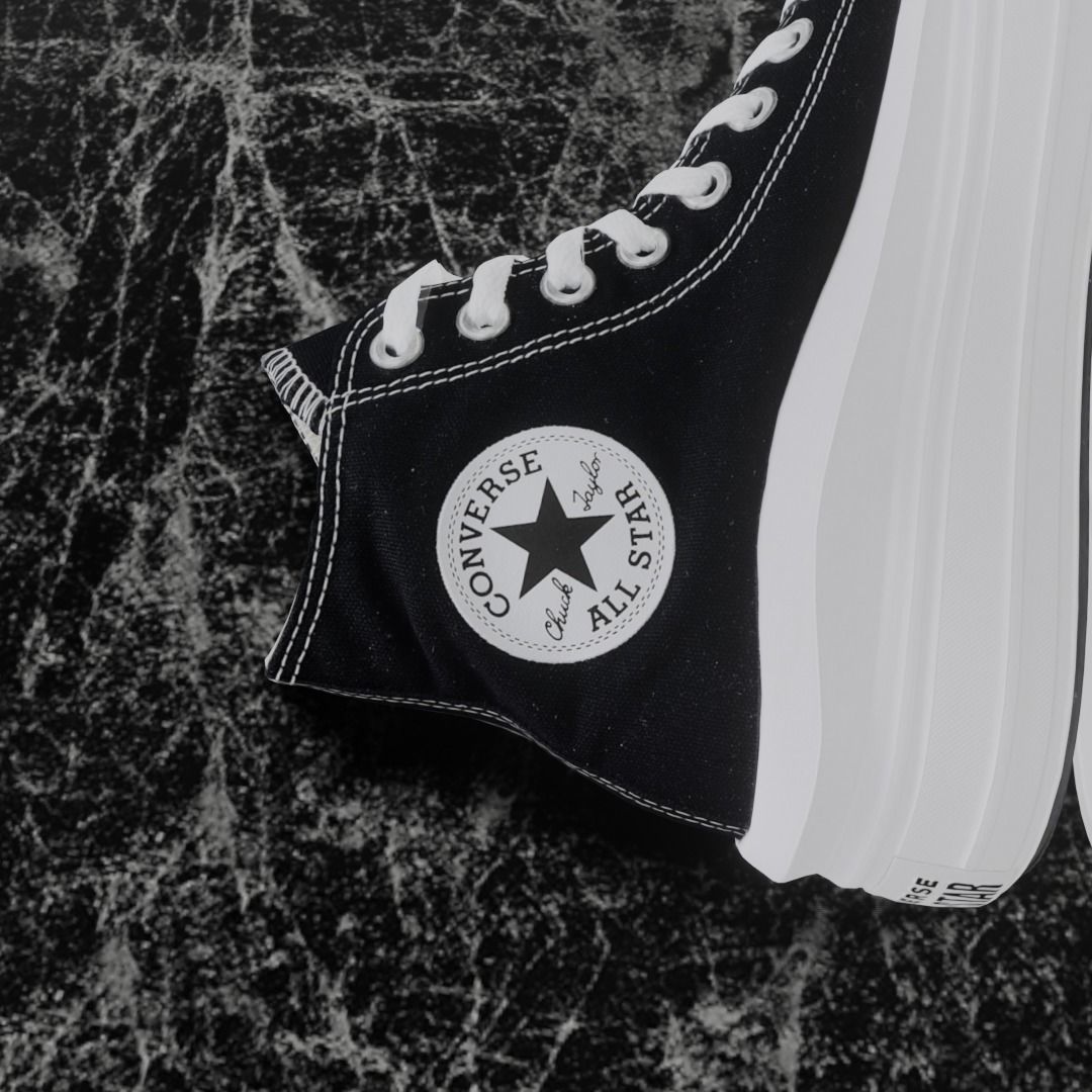 CONVERSE 3D SHOES - WHITE-BLACK Low-poly 3D model_3