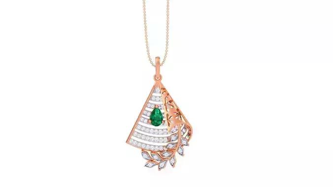 Flower Leaf High Jewelry Pendant Necklace 3dm stl 3mf obj glb 