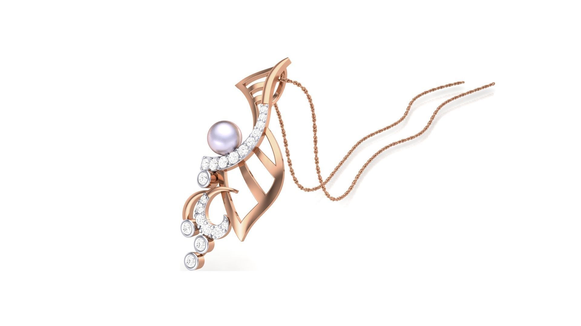 High Jewelry Pendant Necklace 3dm stl 3mf obj glb gltf mtl 3D print model_4