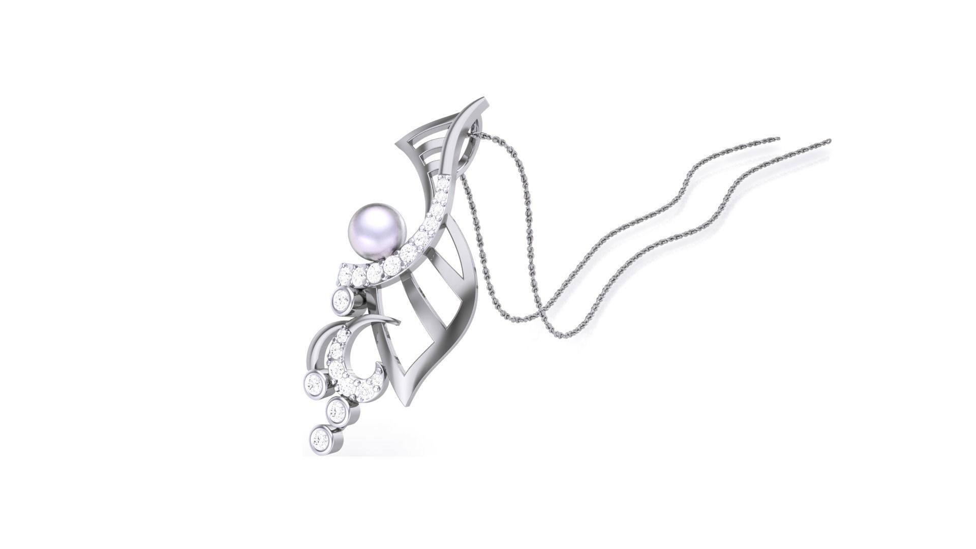 High Jewelry Pendant Necklace 3dm stl 3mf obj glb gltf mtl 3D print model_3