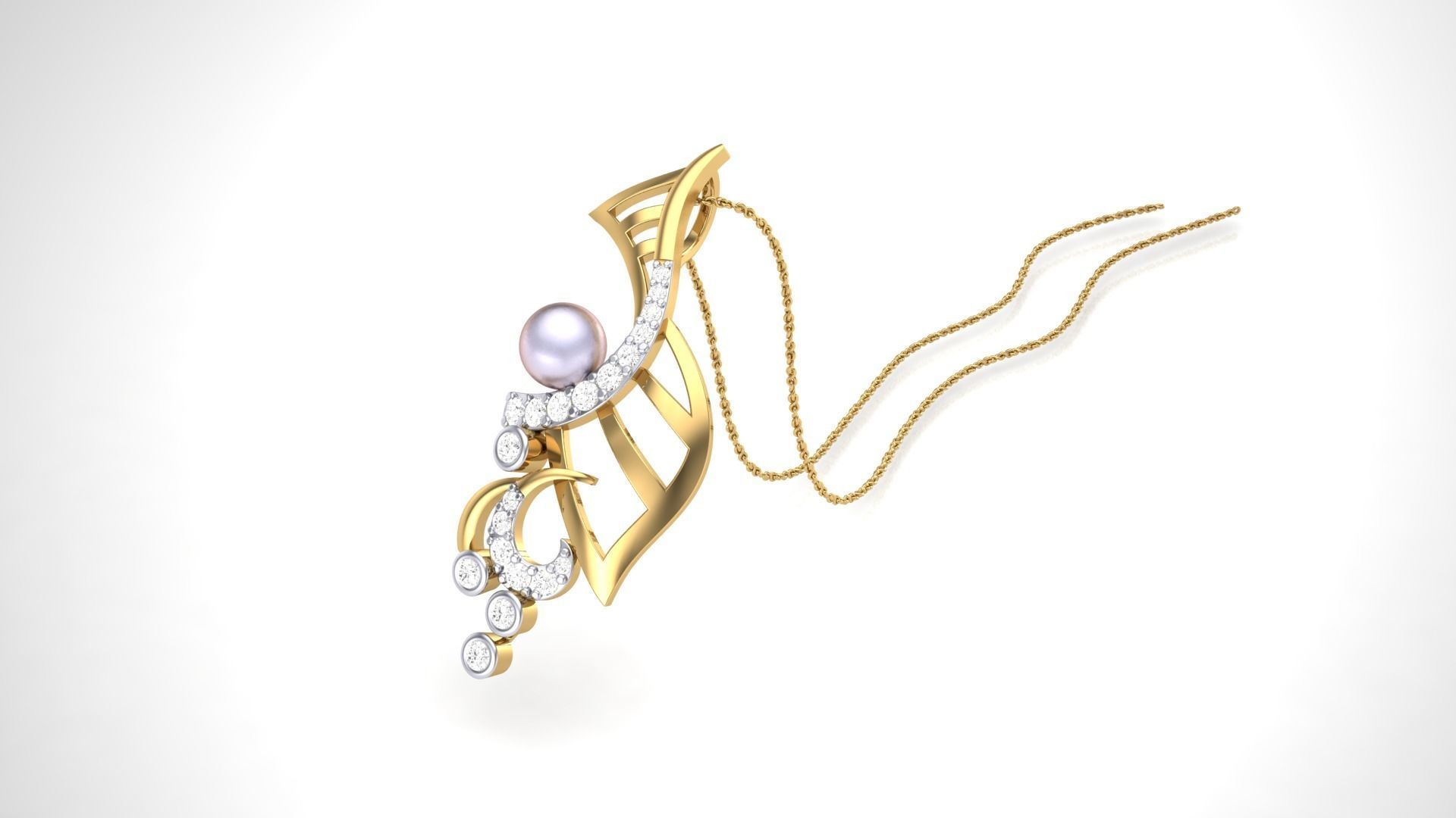 High Jewelry Pendant Necklace 3dm stl 3mf obj glb gltf mtl 3D print model_5