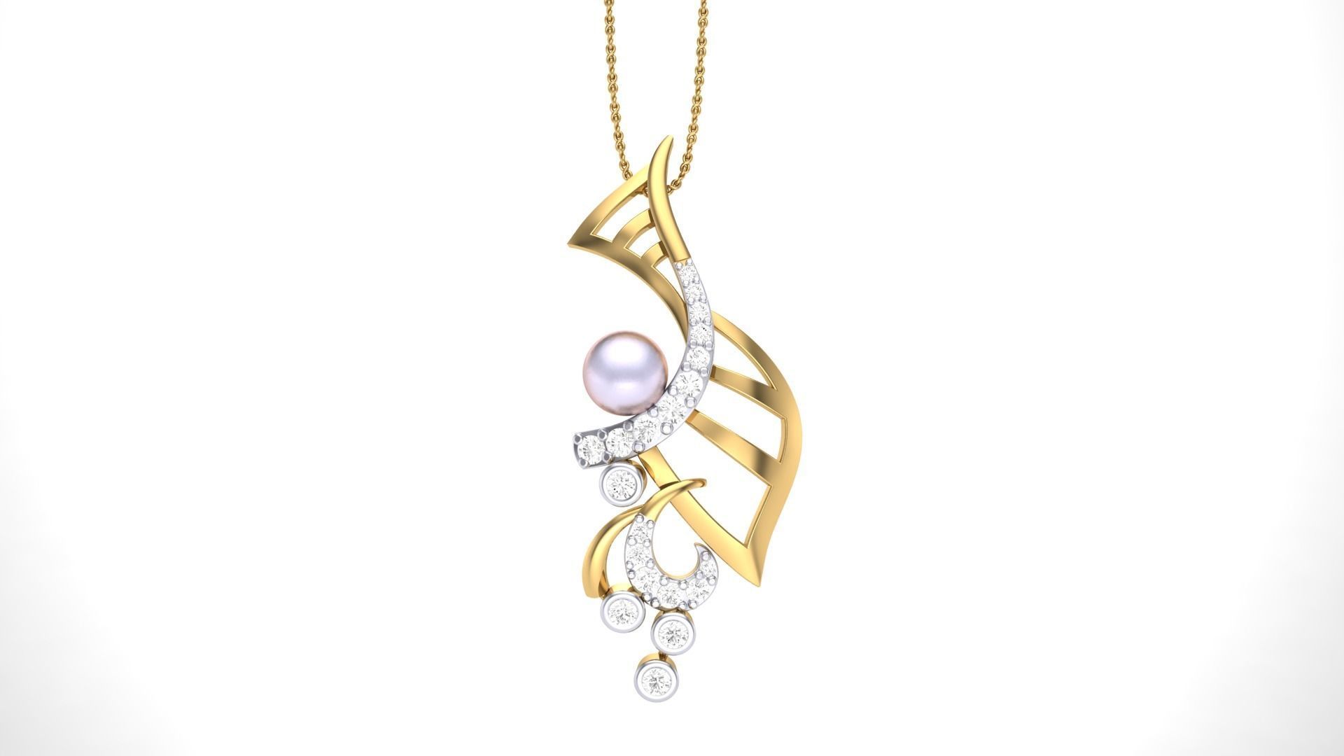 High Jewelry Pendant Necklace 3dm stl 3mf obj glb gltf mtl 3D print model_2