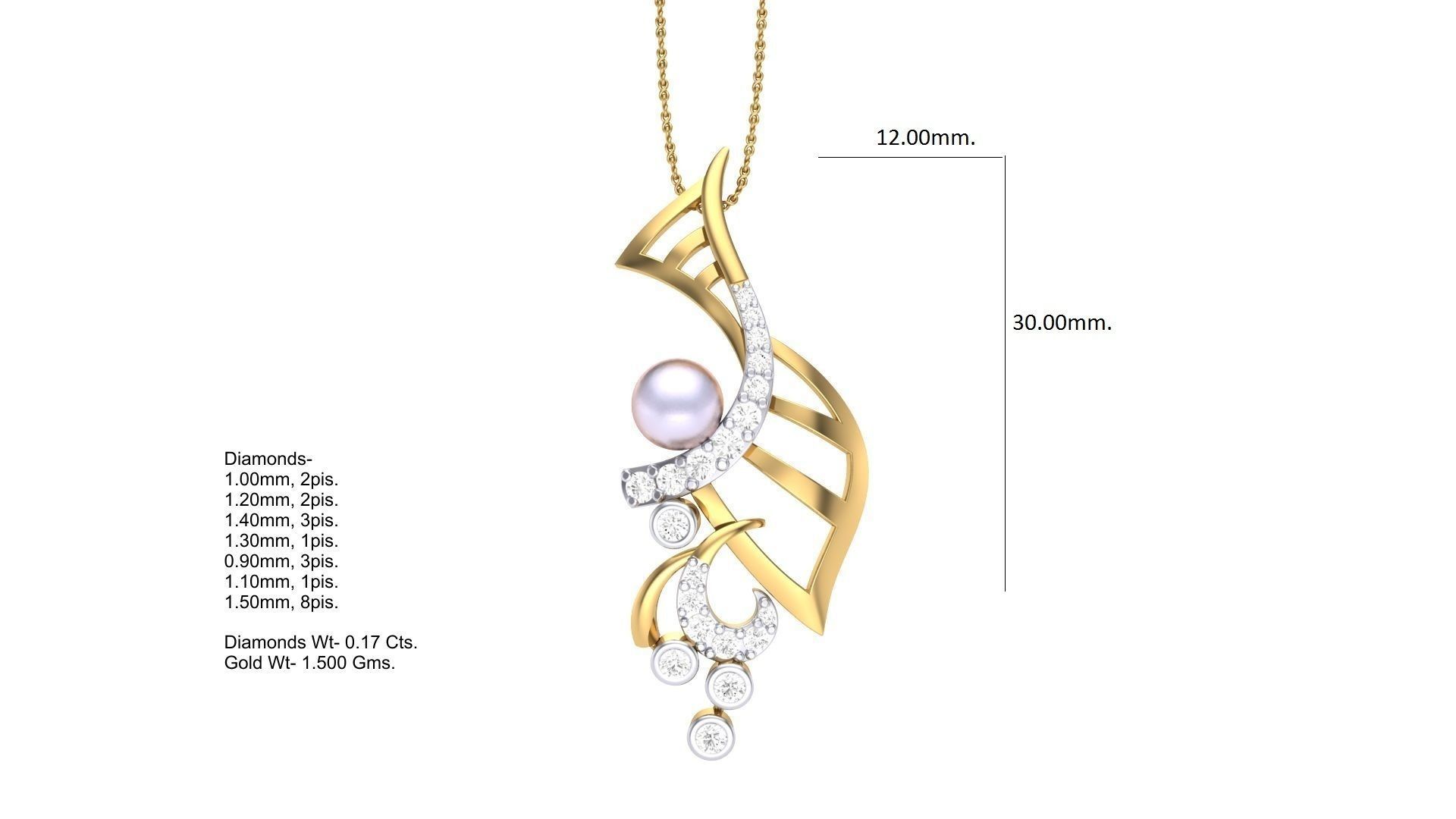 High Jewelry Pendant Necklace 3dm stl 3mf obj glb gltf mtl 3D print model_6