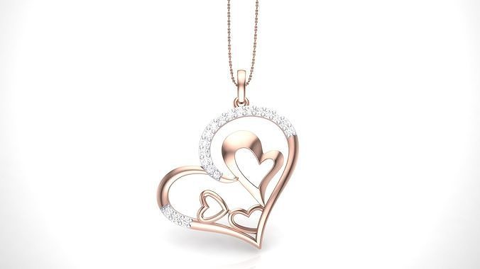 Heart Love Valentine High Jewelry Pendant Necklace 3dm stl 3mf 3D print model