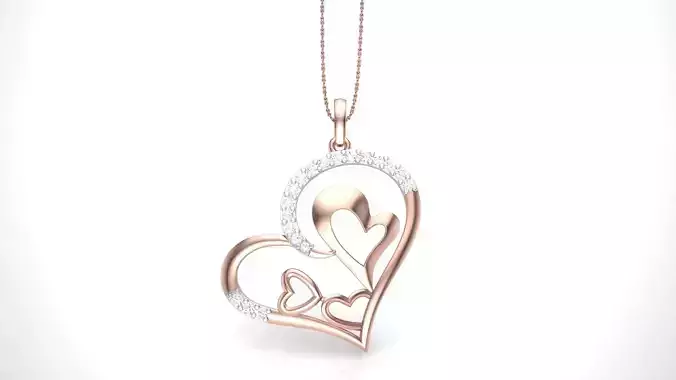 Heart Love Valentine High Jewelry Pendant Necklace 3dm stl 3mf 3D print model