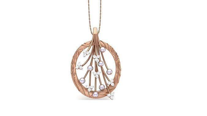 Flower High Jewelry Pendant Necklace 3dm stl 3mf obj glb gltf 3D print model