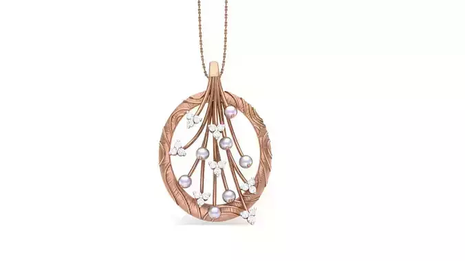 Flower High Jewelry Pendant Necklace 3dm stl 3mf obj glb gltf 3D print model