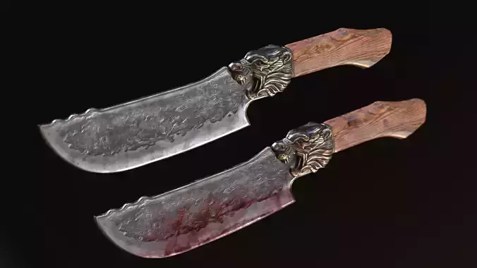 Lion Knife low-poly 3D model