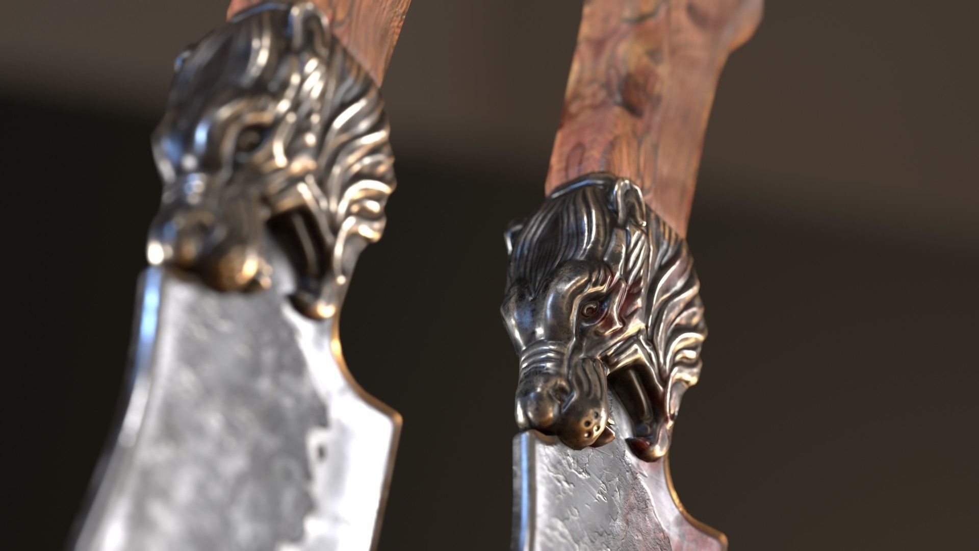 Lion Knife low-poly 3D model Low-poly 3D model_4