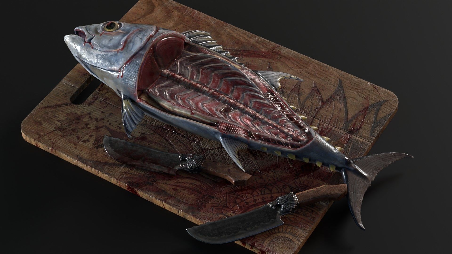 Lion Knife low-poly 3D model Low-poly 3D model_8