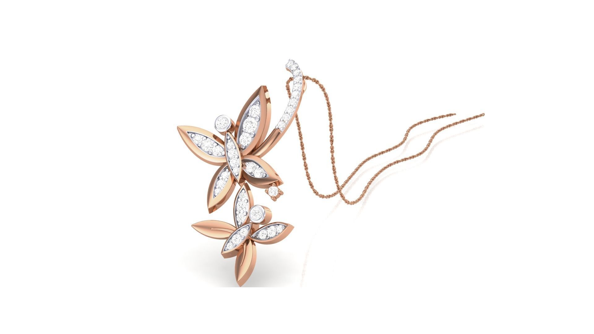 Butterfly High Jewelry Pendant Necklace 3dm stl 3mf obj glb  3D print model_5