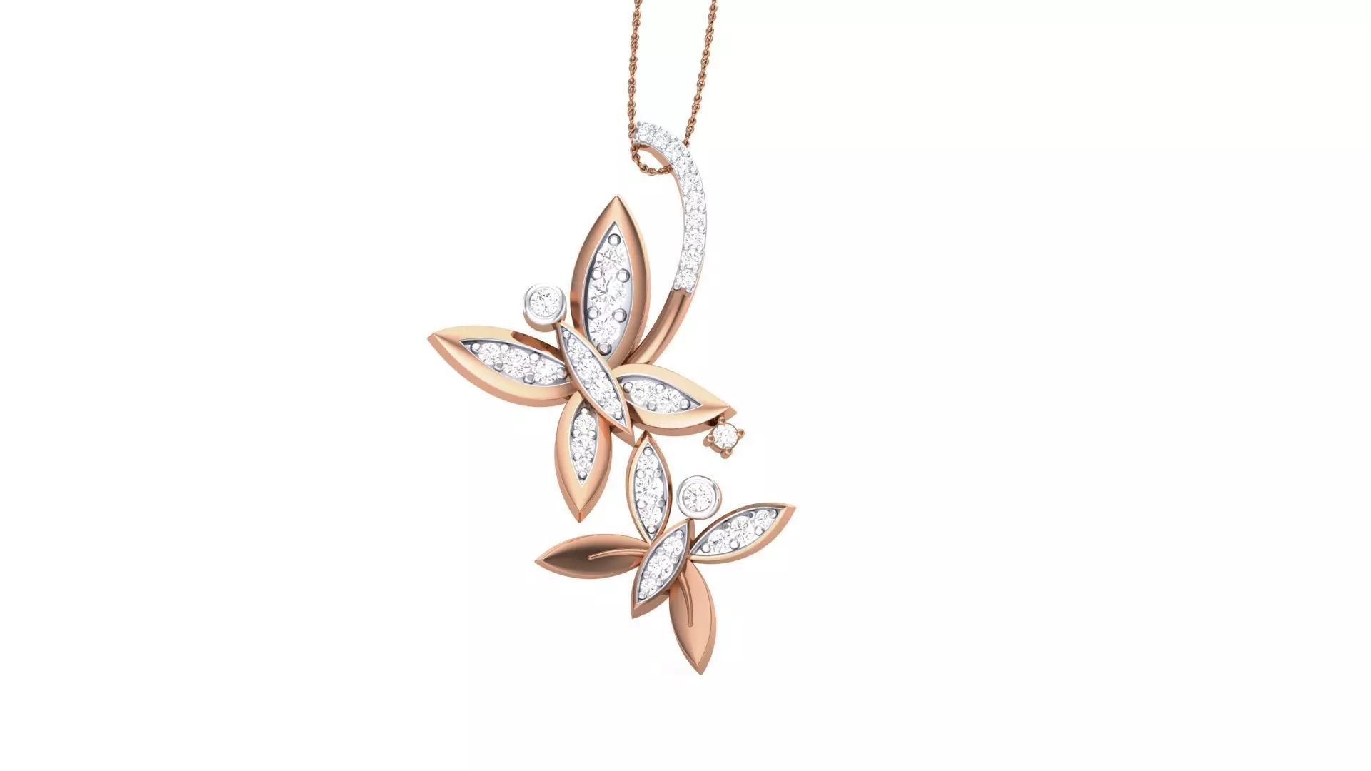 Butterfly High Jewelry Pendant Necklace 3dm stl 3mf obj glb  3D print model_0