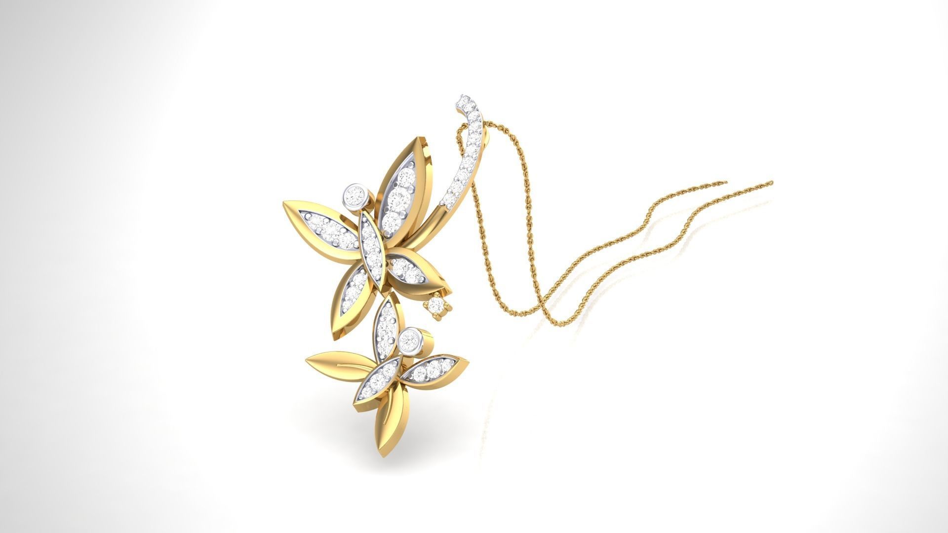 Butterfly High Jewelry Pendant Necklace 3dm stl 3mf obj glb  3D print model_3