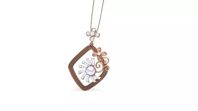 Flower Leaf High Jewelry Pendant Necklace 3dm stl 3mf obj glb 3D print model