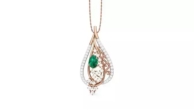 High Jewelry Pendant Necklace 3dm stl 3mf obj glb gltf mtl