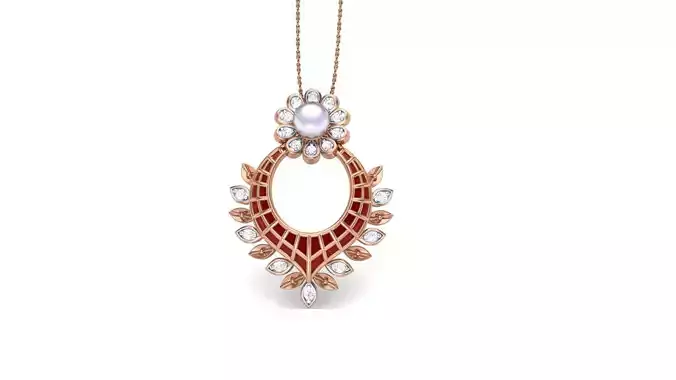 Flower High Jewelry Pendant Necklace 3dm stl 3mf obj glb gltf 3D print model
