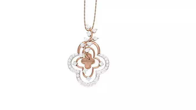 Flower Leaf High Jewelry Pendant Necklace 3dm stl 3mf obj glb 