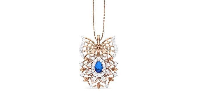 Flower Leaf High Jewelry Pendant Necklace 3dm stl 3mf obj glb 3D print model