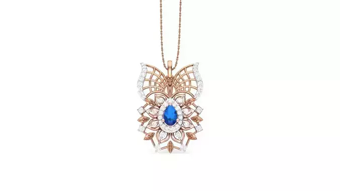 Flower Leaf High Jewelry Pendant Necklace 3dm stl 3mf obj glb 3D print model