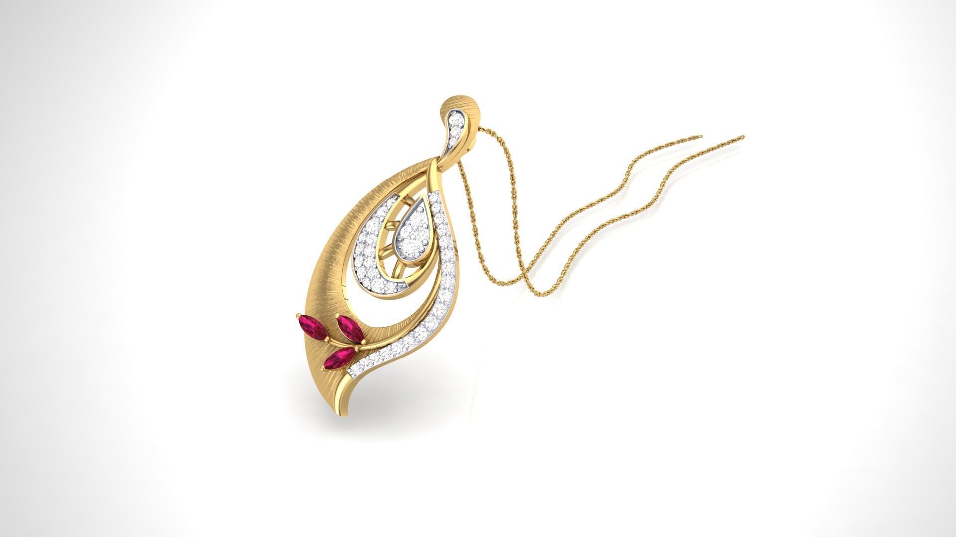 High Jewelry Pendant Necklace 3dm stl 3mf obj glb gltf mtl 3D print model_4