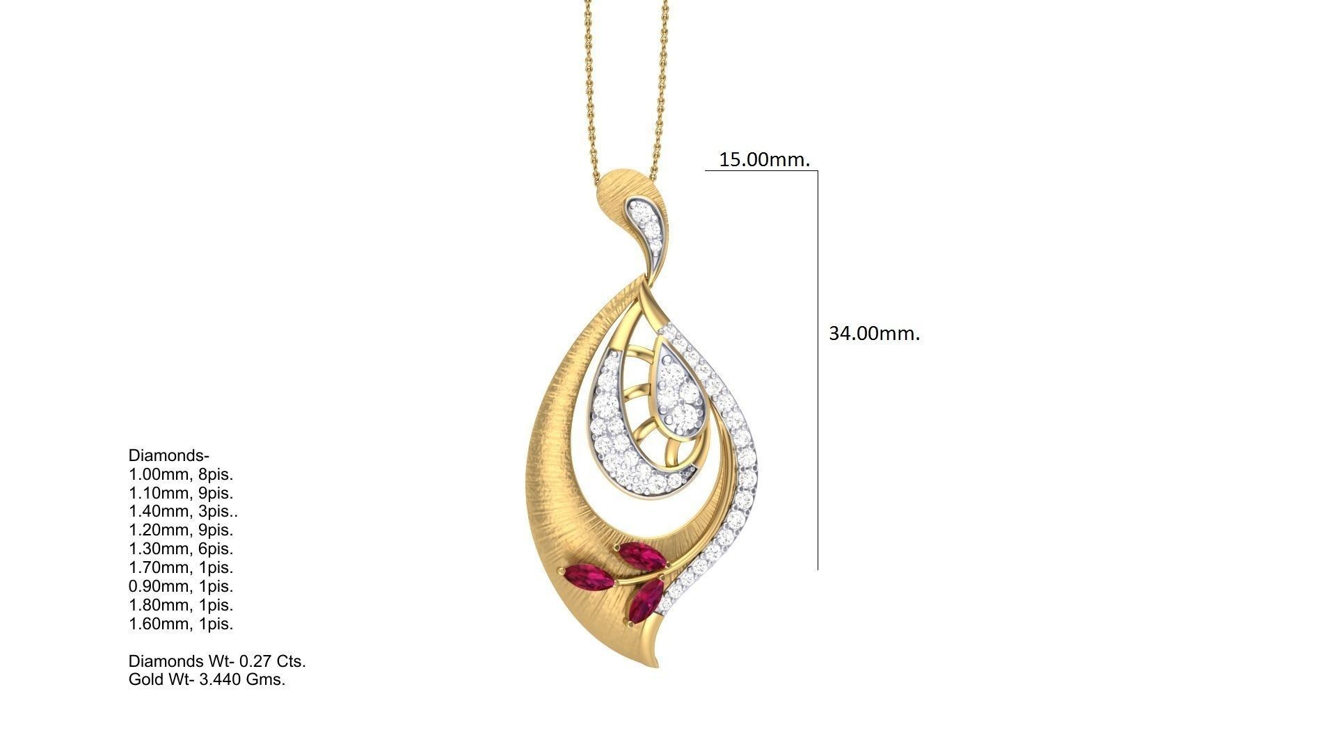 High Jewelry Pendant Necklace 3dm stl 3mf obj glb gltf mtl 3D print model_6