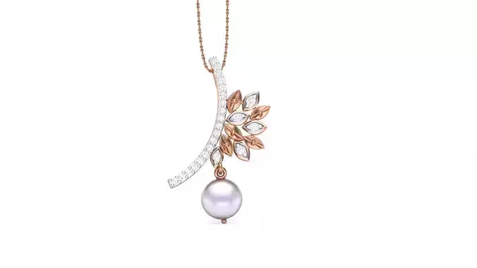 Flower Leaf High Jewelry Pendant Necklace 3dm stl 3mf obj glb