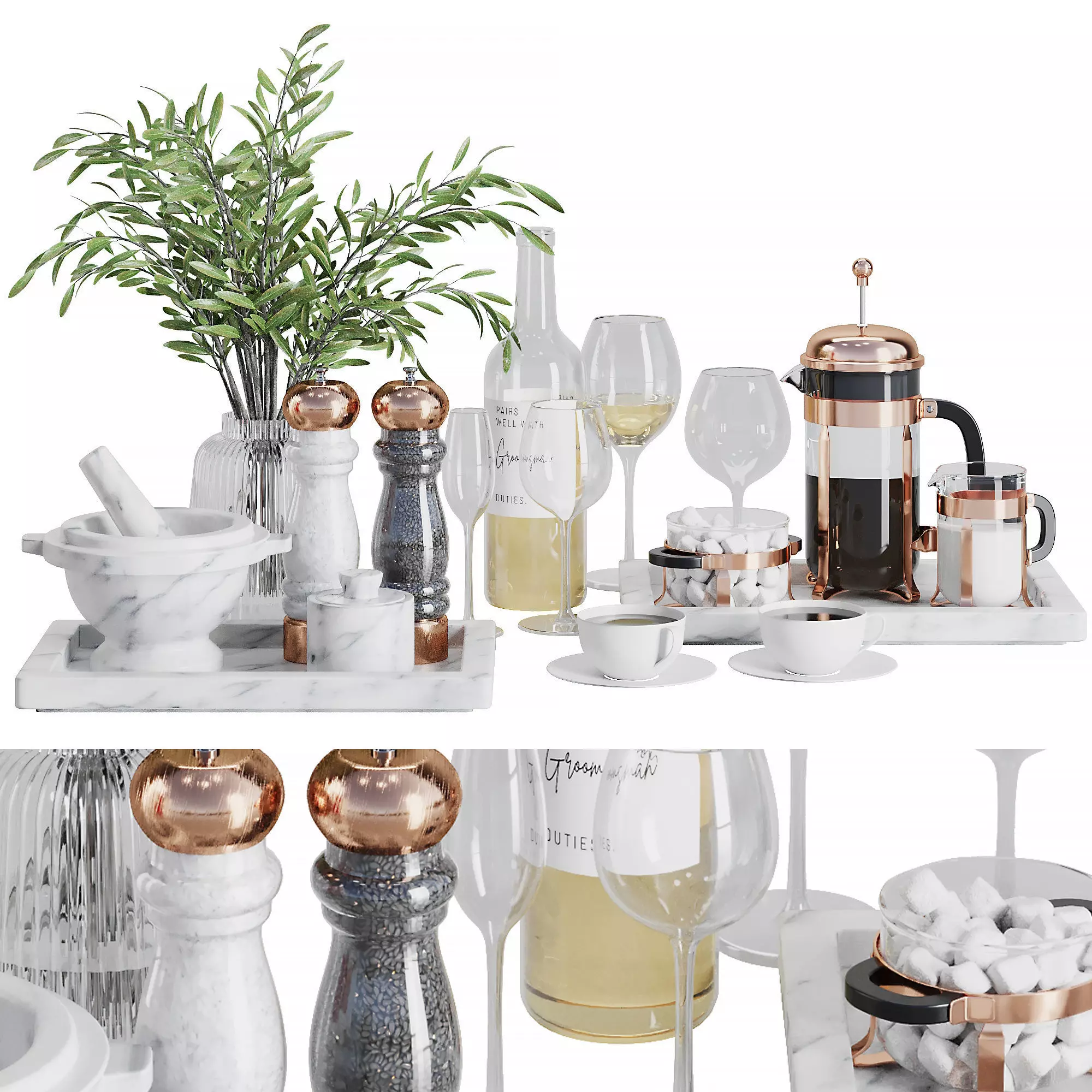 Kitchen accessories SetV1 3D model