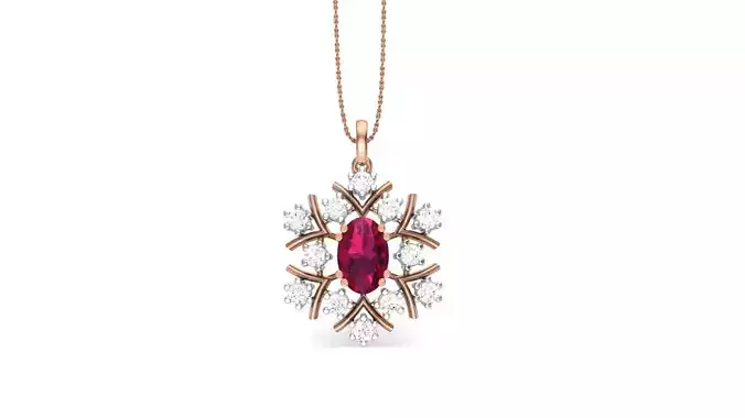 Ice Crystal High Jewelry Pendant Necklace 3dm stl 3mf obj glb 