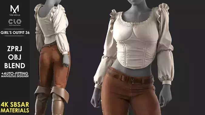 Girls Outfit 36 - Marvelous Desginer 3D model