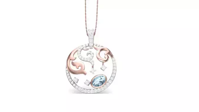 High Jewelry Pendant Necklace 3dm stl 3mf obj glb gltf mtl